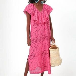 Tuckernuck Pink Eyelet Dress Swim Coverup L
